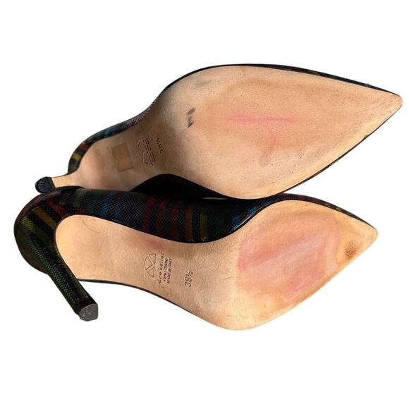 Dee Keller Vero Cuoio Striped Heels Sz 38.5 - Picture 6 of 9